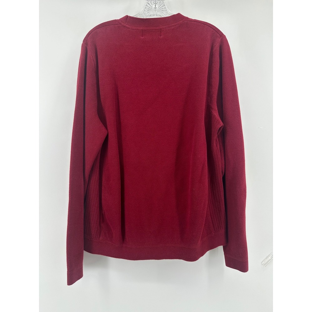 Eddie Bauer Mens Burgundy Red 100% Cotton Crewneck Sweater Size M Made in Japan - Picture 9 of 12